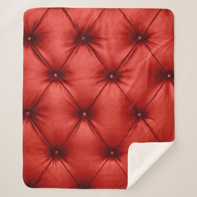 Cobertor Sherpa Close up background texture of scarlet red capiton (Frente)