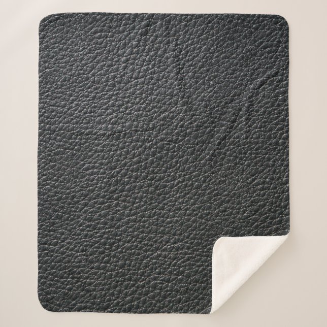 Cobertor Sherpa Close up of black leather texture and backgroundle (Frente)