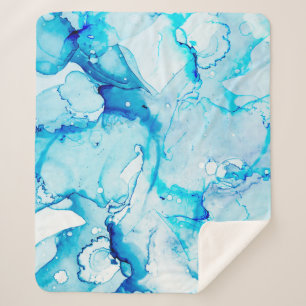 Cobertor Sherpa Clouds Macro. Sapphirina e manchas brancas. Oc