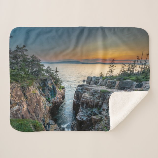 Cobertor Sherpa Coastline | Acadia National Park, Maine (Frente (Horizontal))