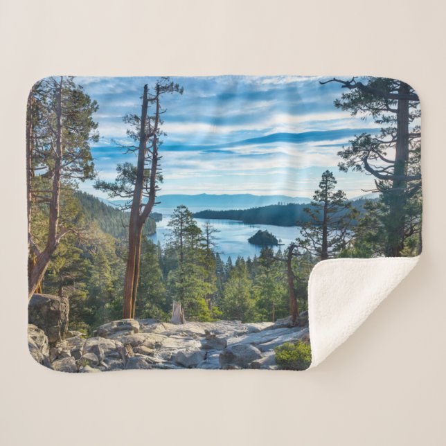 Cobertor Sherpa Coastline | Emerald Bay, Lake Tahoe, Califórnia (Frente (Horizontal))