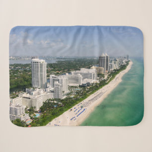 Cobertor Sherpa Coastline Urban Beach, Miami, Florida