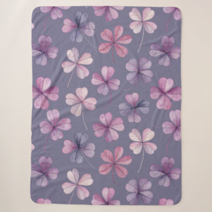 “Cobertor Sherpa – Cobertor de Lançar Floral Roxo