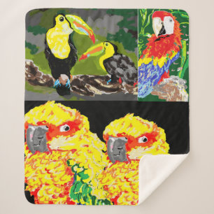 Cobertor Sherpa Cobertura: Aves Tropicais
