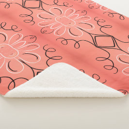 Cobertor Sherpa Cobertura Branca De Fowada Com Preto Tinta