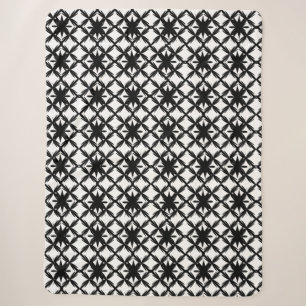 Cobertor Sherpa Cobertura de padrão geométrico preto e branco