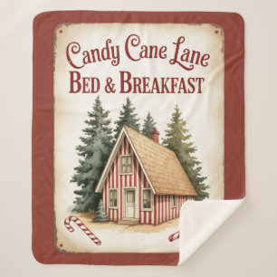Cobertor Sherpa Cobertura de Sherpa Candy Cane Lane Bed & Breakfas