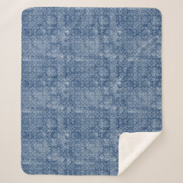 Cobertor Sherpa Cobertura de Sherpa do Batik do índigo