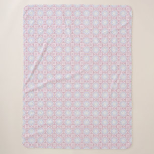 Cobertor Sherpa Cobertura Geométrica de Pastel Suave - Rosa e Lava