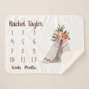 Cobertor Sherpa Cobertura mensal de Sherpa do marco miliário de