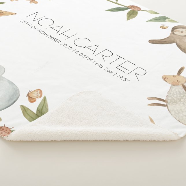 Cobertor Sherpa Cobertura personalizada de crianças de animais saf (3/4)