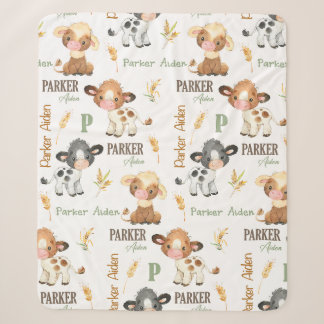 Cobertor Sherpa Cobertura personalizada para bebês de vaca | 50x60