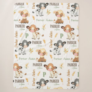 Cobertor Sherpa Cobertura personalizada para bebês de vaca 60x80