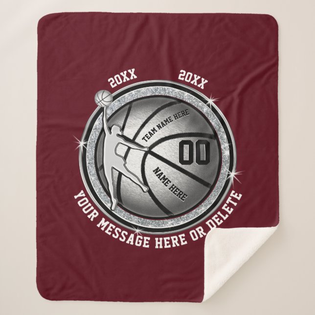 Cobertor Sherpa Coberturas de Basquete Personalizado para Garotas (Frente)