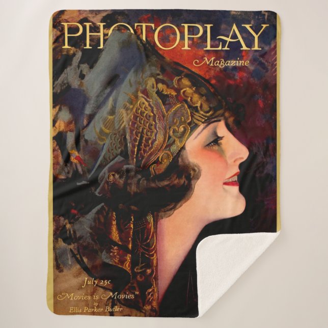 Cobertor Sherpa cobrir para revista Photoplay 1920 (Frente)