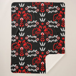 Cobertor Sherpa Cockerel Scandinávia Folk Art