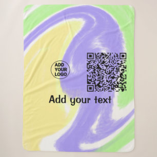Cobertor Sherpa Código QR minimalista simples adicionar logotipo n
