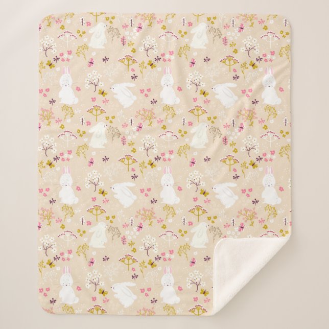 Cobertor Sherpa Coelhinhos bonitos (Frente)