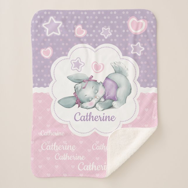 Cobertor Sherpa Coelho conhecido feito sob encomenda adorável do (Frente)