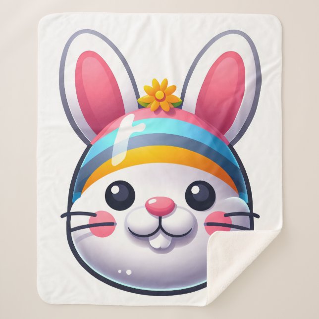 Cobertor Sherpa Coelho da Páscoa (Frente)