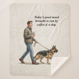 Cobertor Sherpa Coffee & a Shepherd Cozy Day