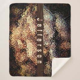 Cobertor Sherpa Cogumelo Abstrato Brown Personalizado