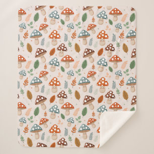 Cobertor Sherpa Cogumelo, Folhagem de outono, Nature Patten