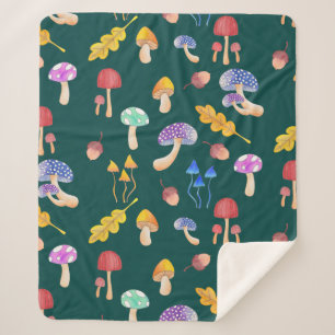 Cobertor Sherpa Cogumelos de outono Whimsso