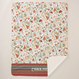 Cobertor Sherpa Cogumelos Divertidos Lança Inspirivência Personali