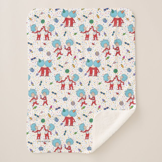 Cobertor Sherpa Coisa Uma Coisa Dois Padrões De Celebração (Frente)