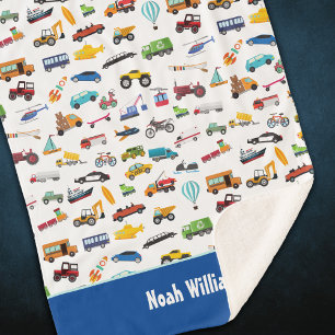 Cobertor Sherpa Coisas De Meninos Que Movimentam Carros De Veícul