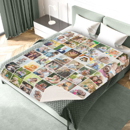 Cobertor Sherpa Colagem com Grade de Fotos Múltiplas 48 Imagens Br