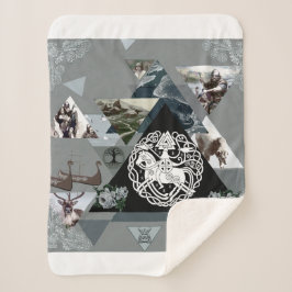 Cobertor Sherpa Colagem da safra Retro com rendas e flores