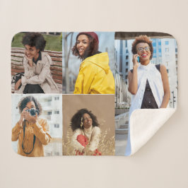 Cobertor Sherpa Colagem de Fotografias do Design 5