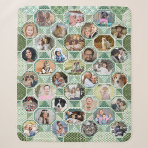 Cobertor Sherpa Colagem de Fotografias Familiares Fácil Compilaç