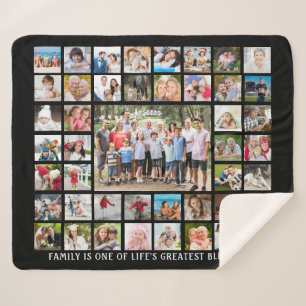 Cobertor Sherpa Colagem de Fotografias Personalizada de Cotação