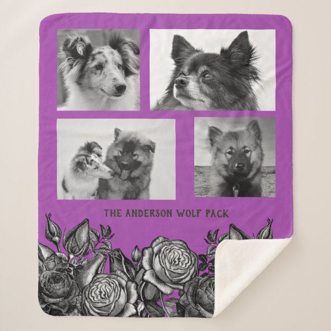 Cobertor Sherpa Colagem de Fotografias Puras Brilhantes e Brancas (Frente)