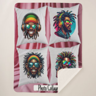 Cobertor Sherpa Colagem de Fotos