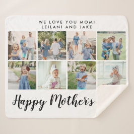 Cobertor Sherpa Colagem de Fotos Bravas da Mãe Feliz