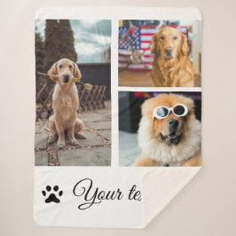 Cobertor Sherpa Colagem de fotos com nome simples e colorido de an