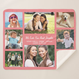 Cobertor Sherpa Colagem de Fotos da tia 8