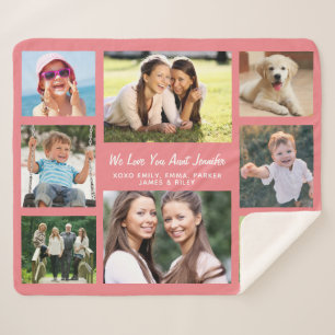 Cobertor Sherpa Colagem de Fotos da tia 8