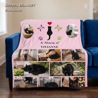 Cobertor Sherpa Colagem de Fotos de Animais de Estimação em Memóri