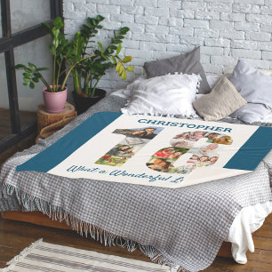 Cobertor Sherpa Colagem de Fotos em Forma de Número 18 para o 18