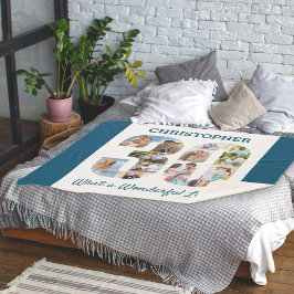 Cobertor Sherpa Colagem de Fotos em Forma Número 30 para aniversár