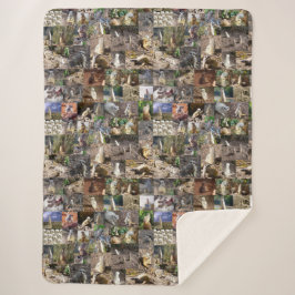 Cobertor Sherpa Colagem de Fotos Meerkat,