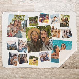 Cobertor Sherpa Colagem de Fotos Moderna 15