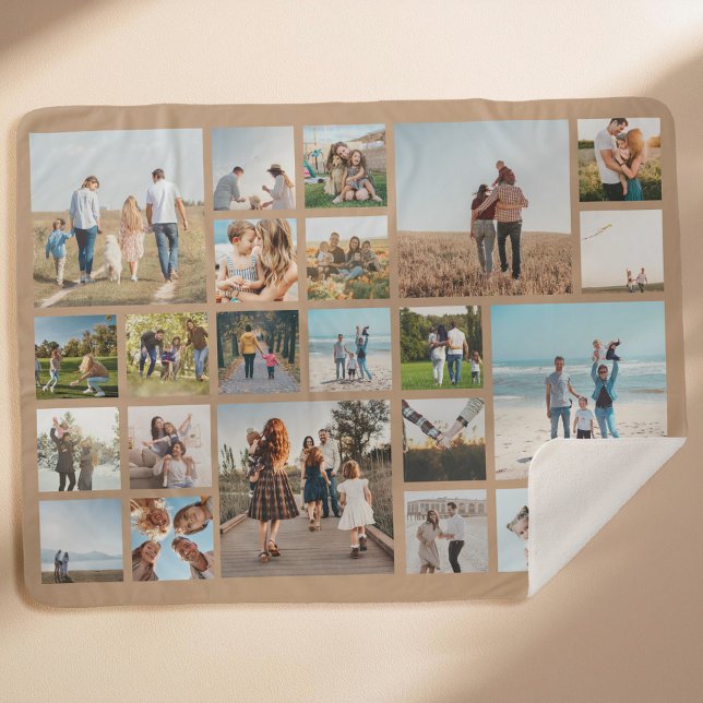 Cobertor Sherpa Colagem de Fotos Moderna 23 (Criador carregado)