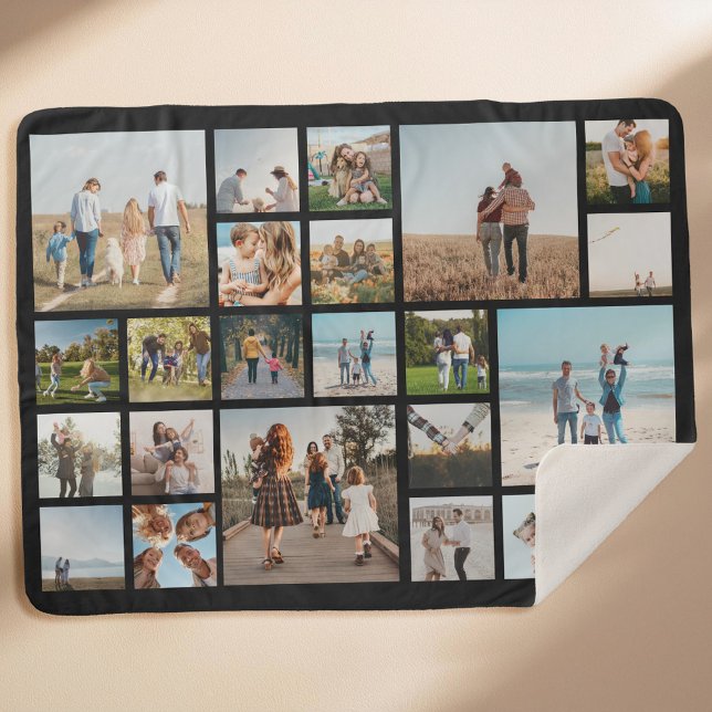 Cobertor Sherpa Colagem de Fotos Moderna 23 (Criador carregado)