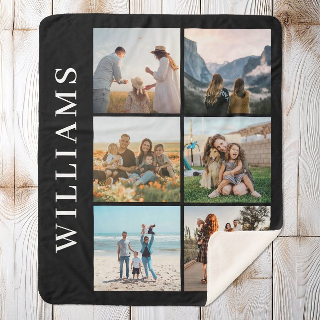 Cobertor Sherpa Colagem de Fotos Moderna 6 (Criador carregado)